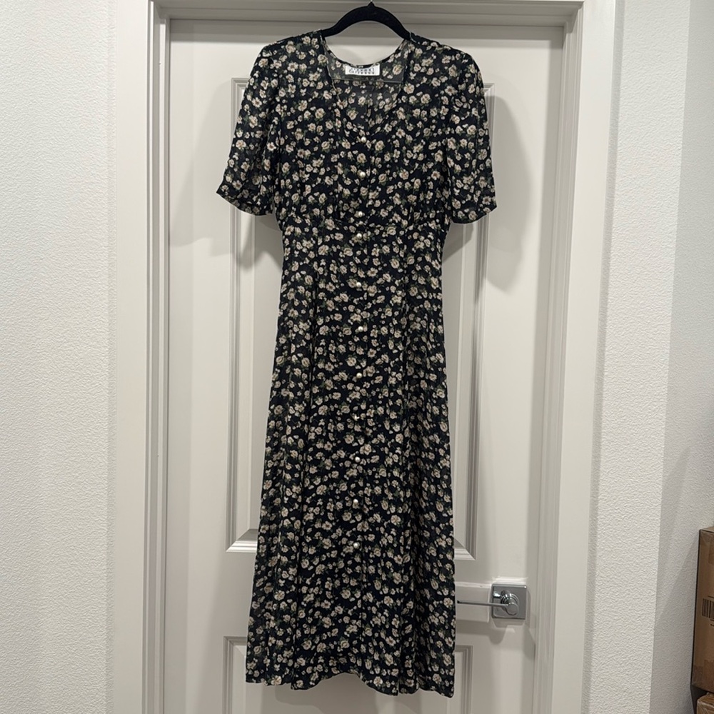 Vintage 90s Sheer Floral Dress